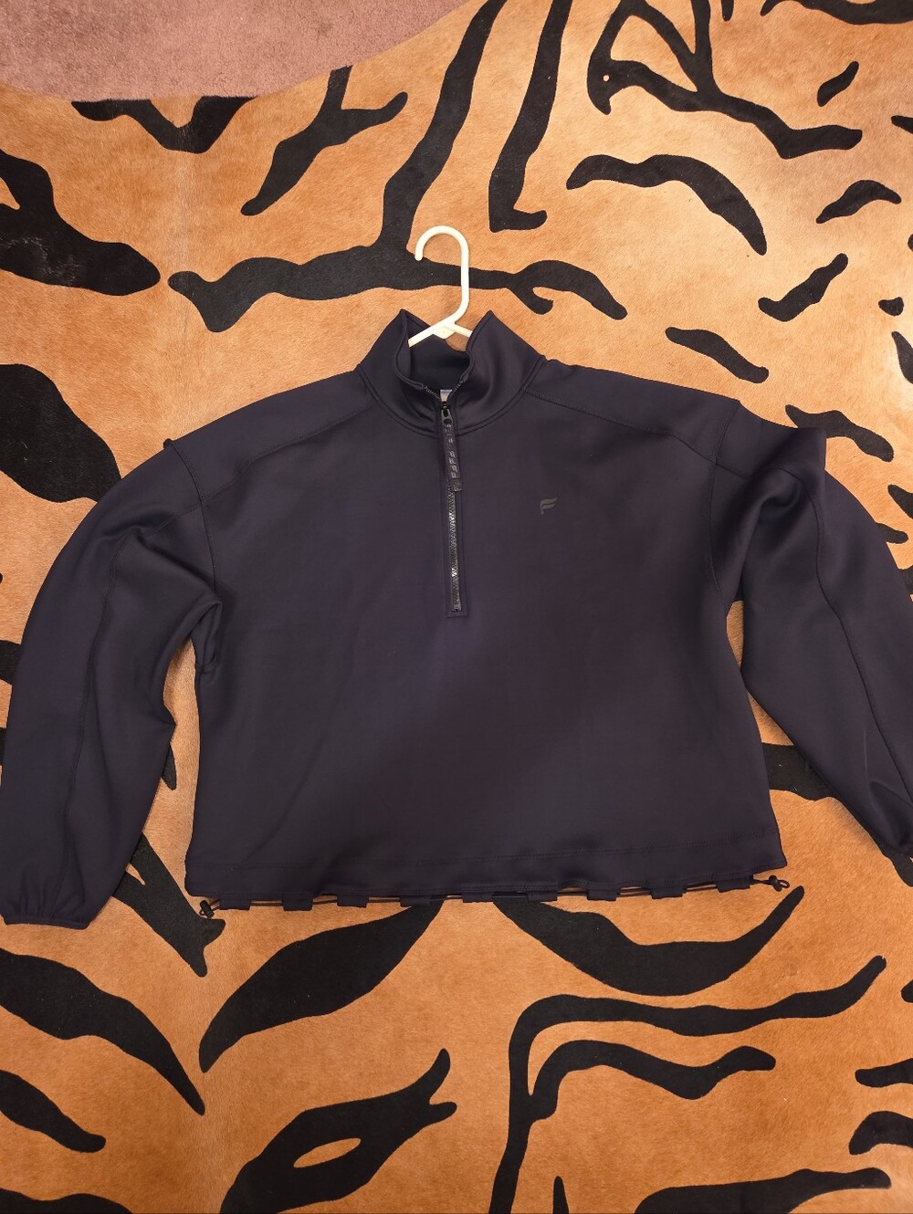 Fabletics Black Cropped Half-Zip Pullover